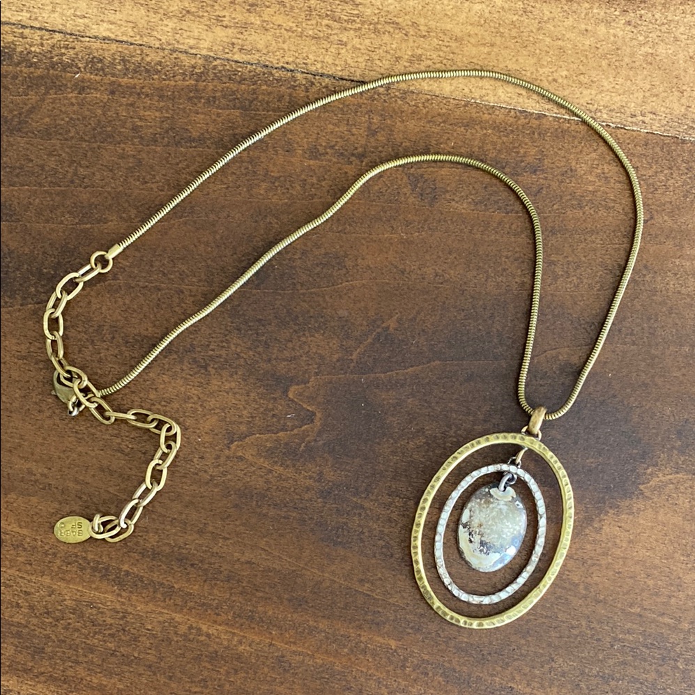 Marjorie Baer Mixed Metal Pendant Necklace